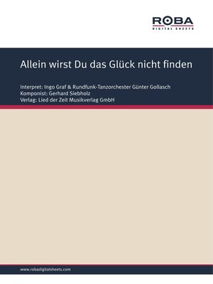 cover image of Allein wirst Du das Glück nicht finden